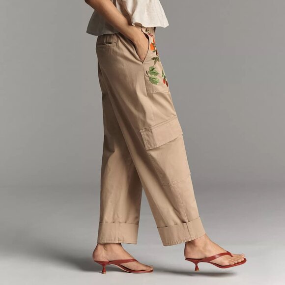 ANTHROPOLOGIE | Embroidered Cargo Pants | NWT - Picture 10 of 11